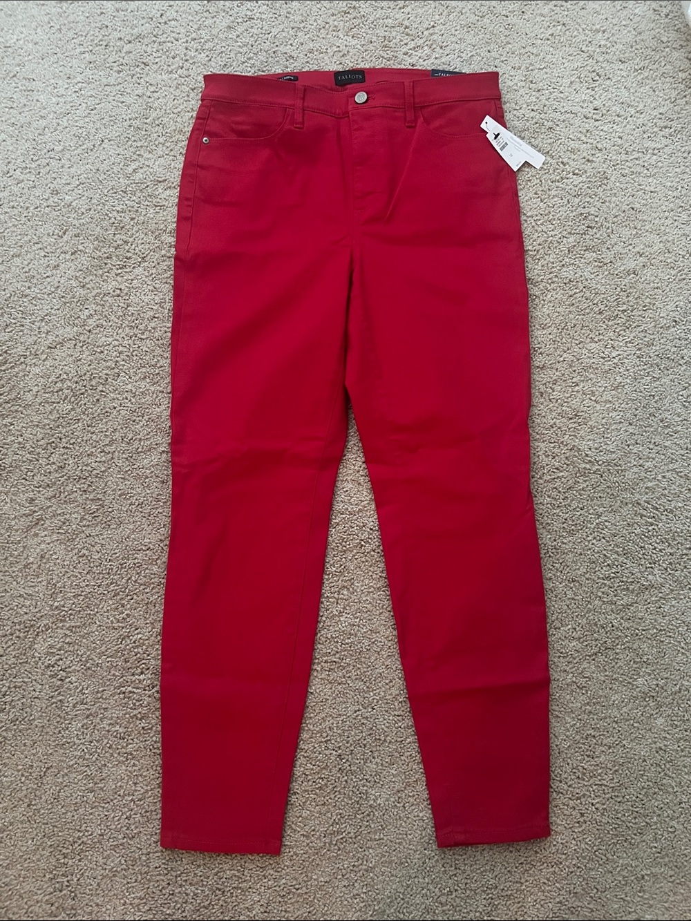 Talbots Women's Bright Red High Waisted|Skinny Leg|Ankle Length 12 Jeggjng